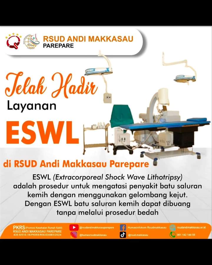 RSUD Andi Makkasau Kini Miliki Layanan ESWL, Terapi Batu Saluran Kemih dengan Gelombang Kejut