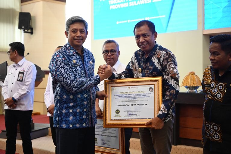 Parepare Dapat Penghargaan dari Ombudsman RI, Kepatuhan dalam Pelayanan Publik