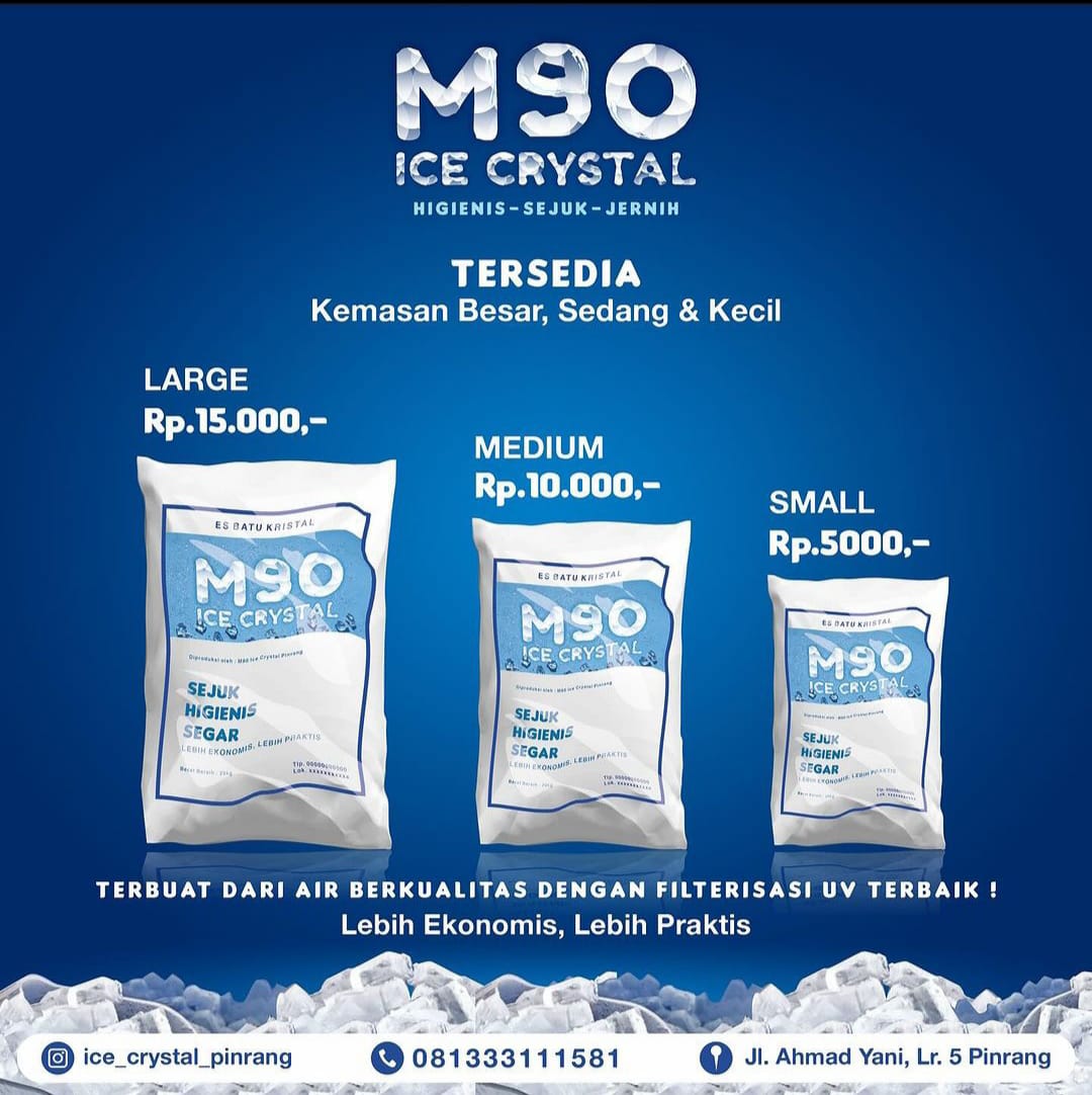 M90 Ice Crystal Pinrang Hadir dengan Konsep Praktis dan Higienis