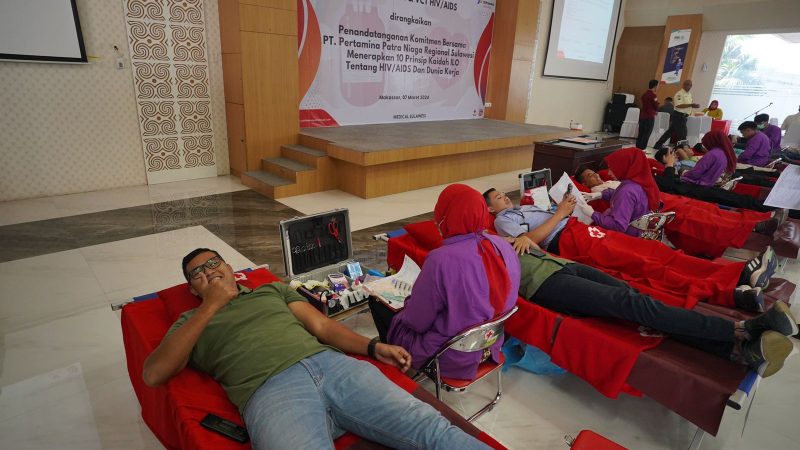 Pertamina Sulawesi Gelar Donor Darah dan Tes VCT Deteksi Aids