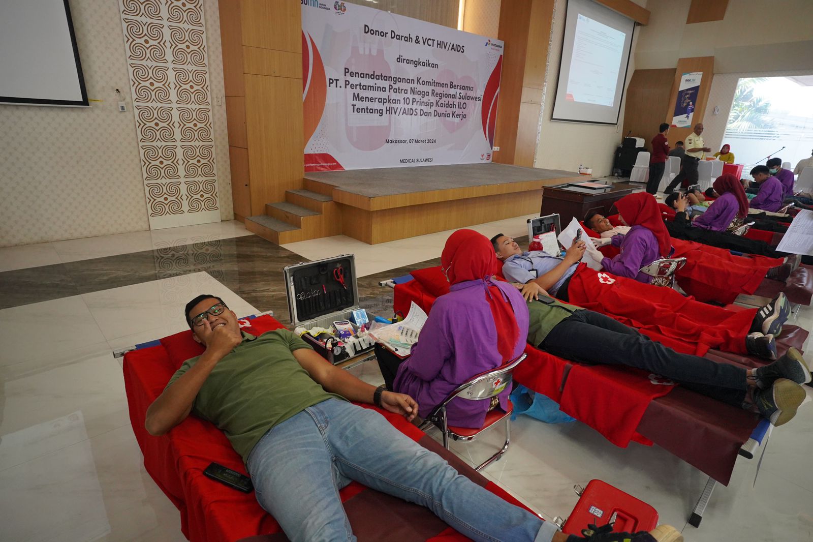Pertamina Sulawesi Gelar Donor Darah dan Tes VCT Deteksi Aids