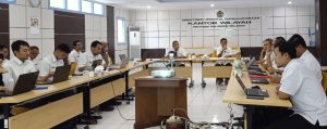 Kepala Bidang SKKI Lucas Widjang memberikan sambutan acara Koordinasi Pembangunan ZI WBK-WBBM di Kanwil DJPb Sulsel, Senin, 25/3