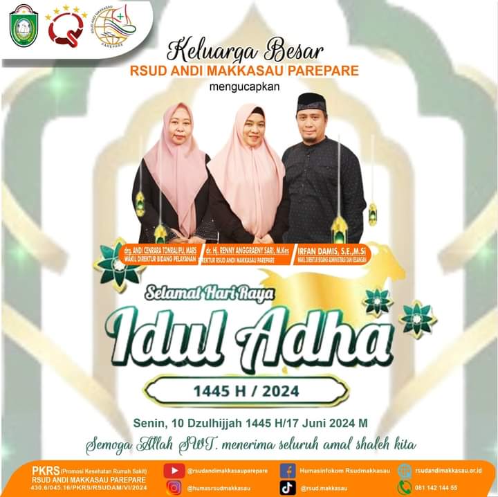 RSUD Andi Makkasau Ucapkan Selamat Hari Raya Iduladha 1445 Hijriah