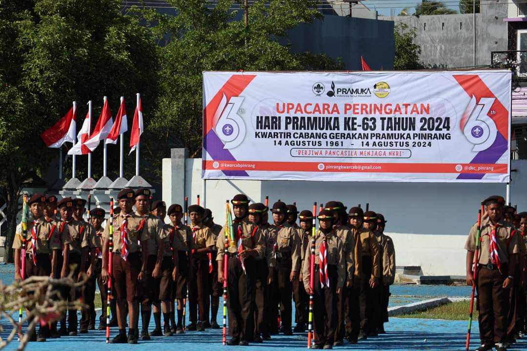 Sekda Andi Calo Pimpin Upacara HUT Pramuka ke 63 di Pinrang