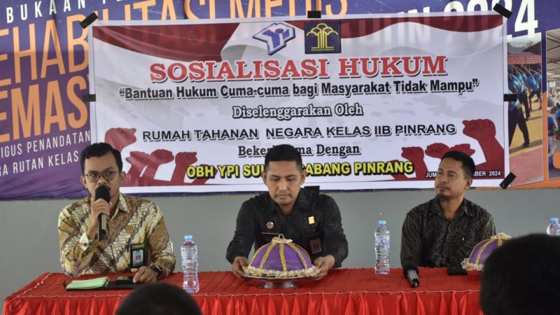 Diikuti 30 Warga Binaan, Rutan Pinrang Libatkan LBH Patriot Indonesia Berikan Penyuluhan Hukum
