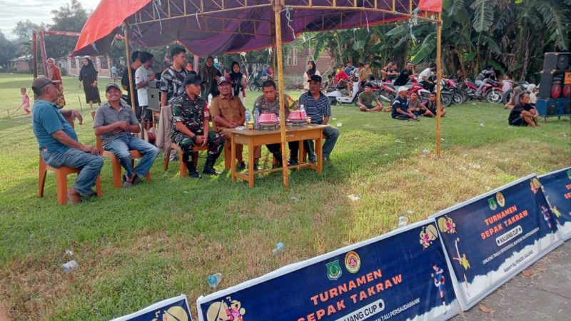 Babinsa Koramil-06 Kodim 1404/Pinrang Hadiri Pembukaan Kejuaraan Sepak Takraw Kaliang Cup 2024