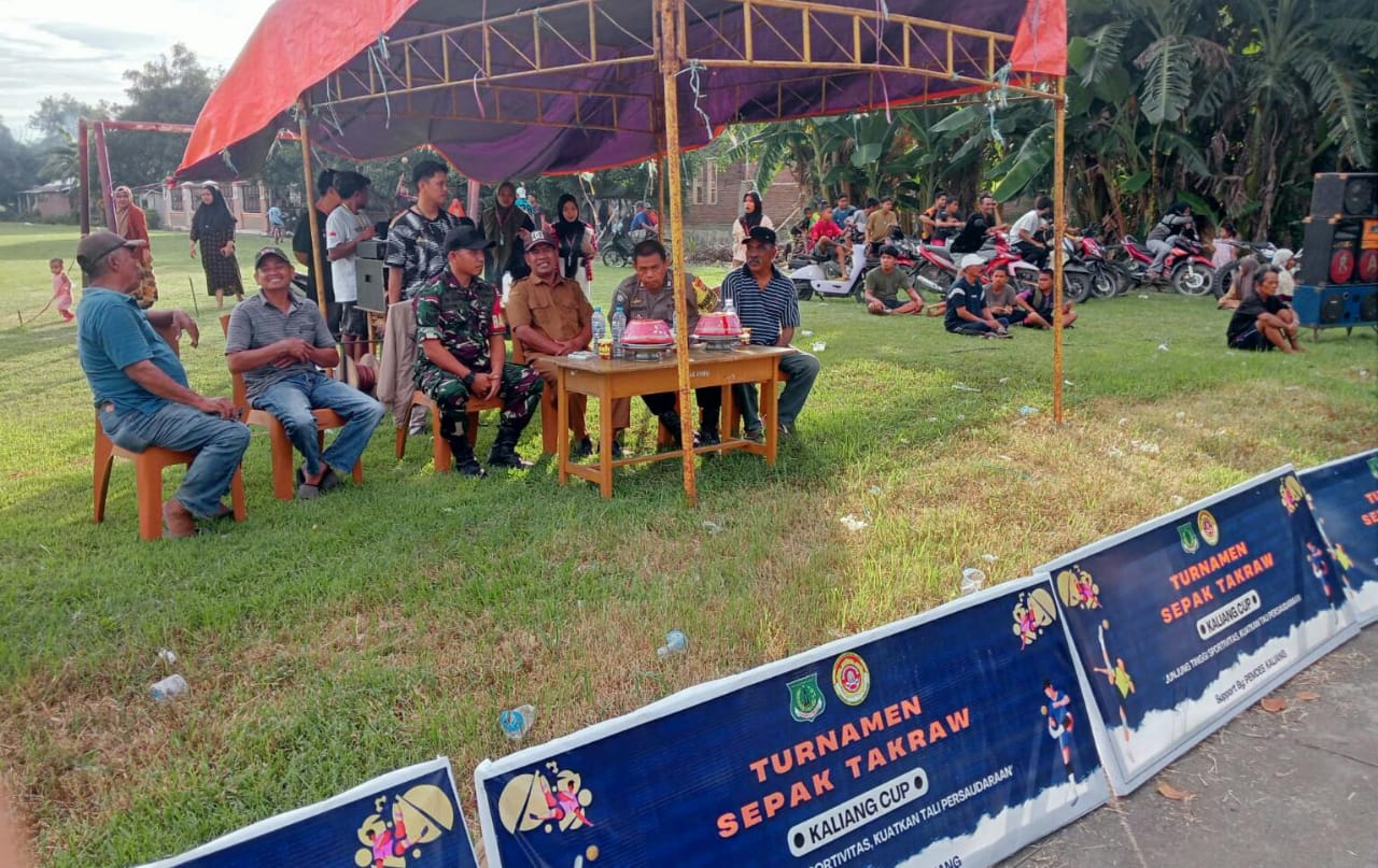 Babinsa Koramil-06 Kodim 1404/Pinrang Hadiri Pembukaan Kejuaraan Sepak Takraw Kaliang Cup 2024