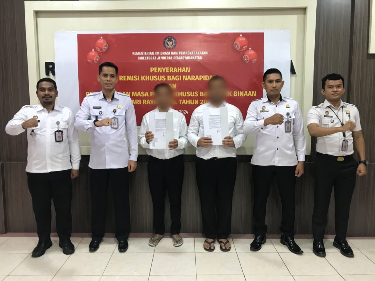 Dua Warga Binaan Rutan Pinrang Dapat Remisi Natal 2024