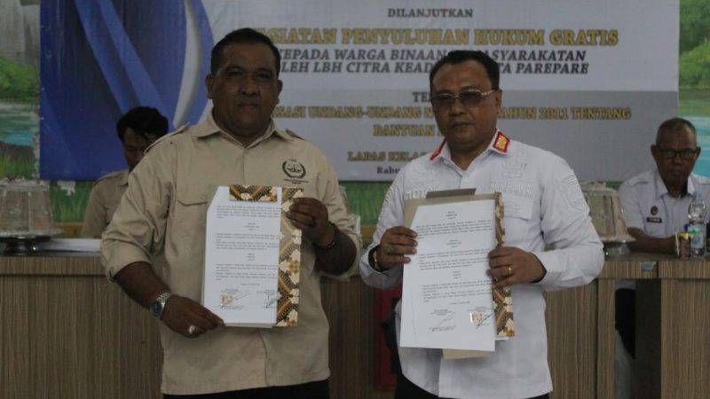 Lapas Parepare Jalin Kerjasama dengan LBH Citra Keadilan untuk Layanan Bantuan Hukum Gratis