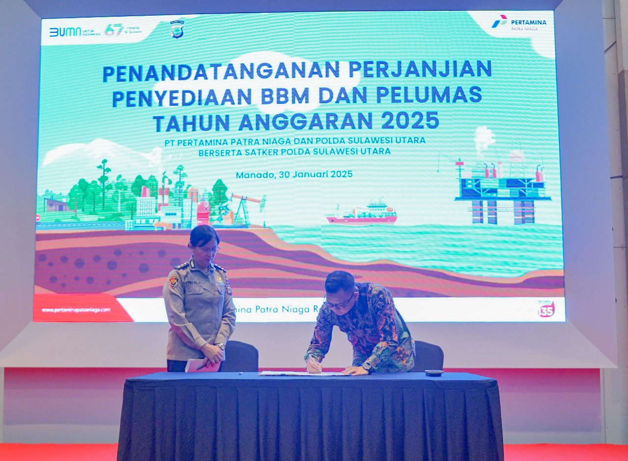 Pertamina dan Polda Sulut Teken Perjanjian Penyediaan BBM dan Pelumas Tahun 2025