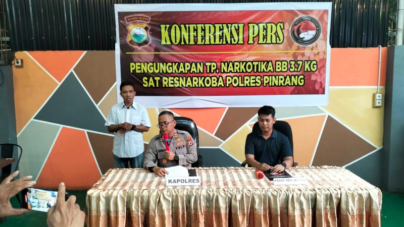 Polres Pinrang Berhasil Gagalkan Penyelundupan 3,7 Kg Narkoba