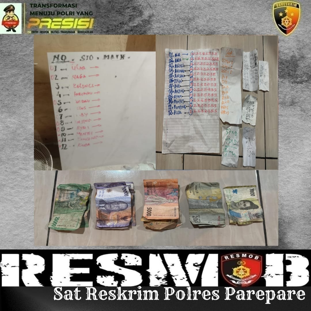 Resmob Polres Parepare Amankan Terduga Pelaku Judi Online Togel