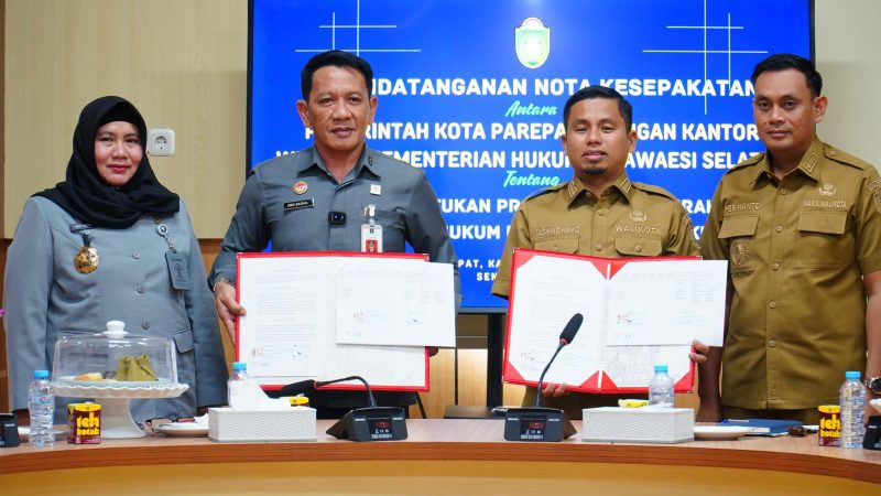 Kemenkum Sulsel dan Pemkot Parepare Jalin Kerjasama Pembangunan Hukum Daerah