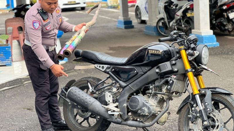 Satlantas Polres Parepare Amankan Knalpot Brong saat Operasi Patuh Pallawa
