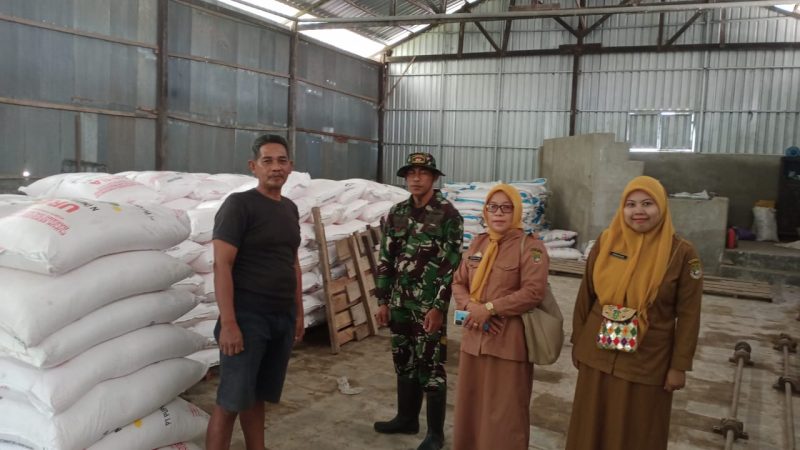 Babinsa Koramil 1420-05 Bersama BPP Dua Pitue Tinjau Gudang Pupuk Kios Sari Tani Desa Salobukkang