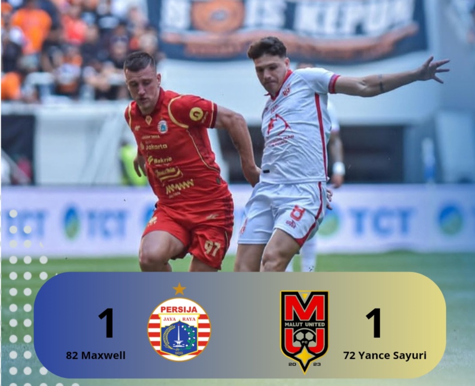 Diwarnai VAR dan Kartu Merah, Laga Persija vs Malut Berakhir Imbang