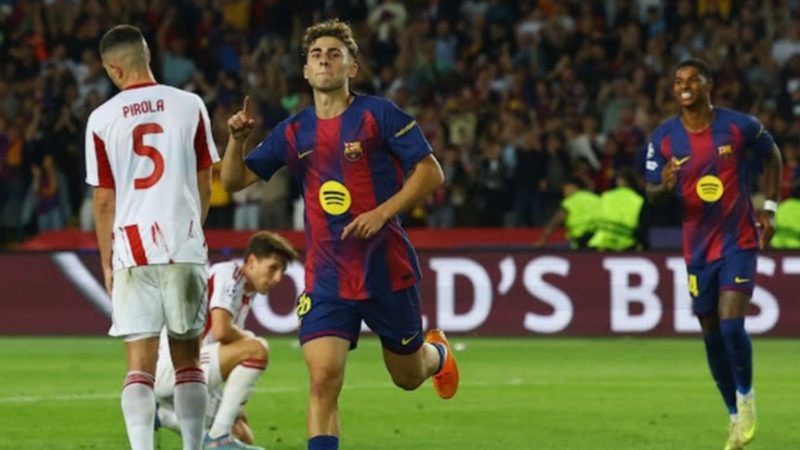 Barcelona Menang Besar Atas Olympiakos, Kartu Merah Jadi Kontroversi