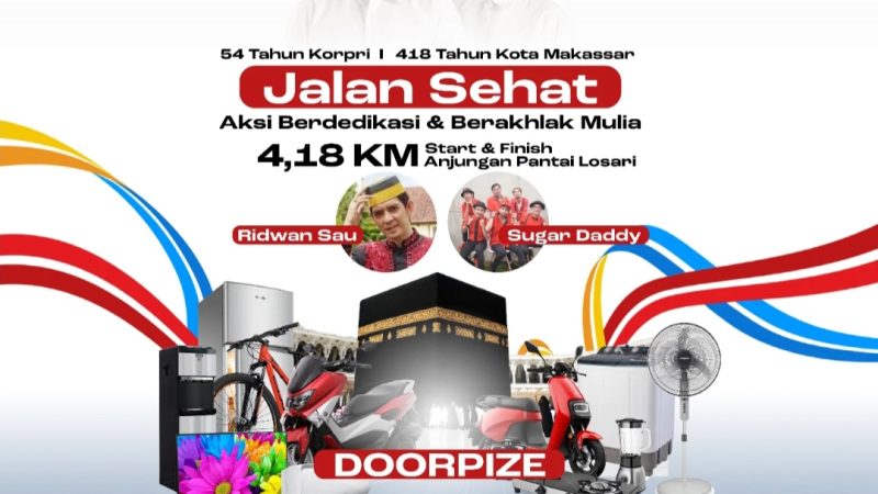 Nantikan Doorprize-nya, Yuk Ikut Jalan Santai HUT Kota Makassar ke-418 & HUT Kopri di Panlos Besok
