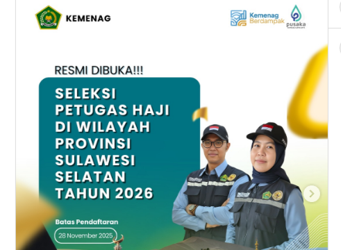 Kemenhaj Buka Seleksi Petugas Haji Daerah 2026, Kuota Sulsel Menurun