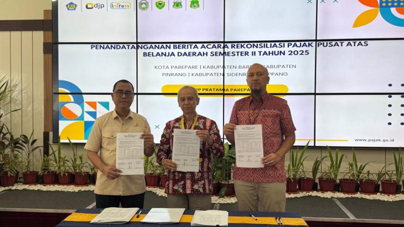KPP Pratama Parepare dan KPPN Laksanakan Rekonsiliasi Penyetoran Pajak Pusat atas Belanja Daerah Semester II 2025