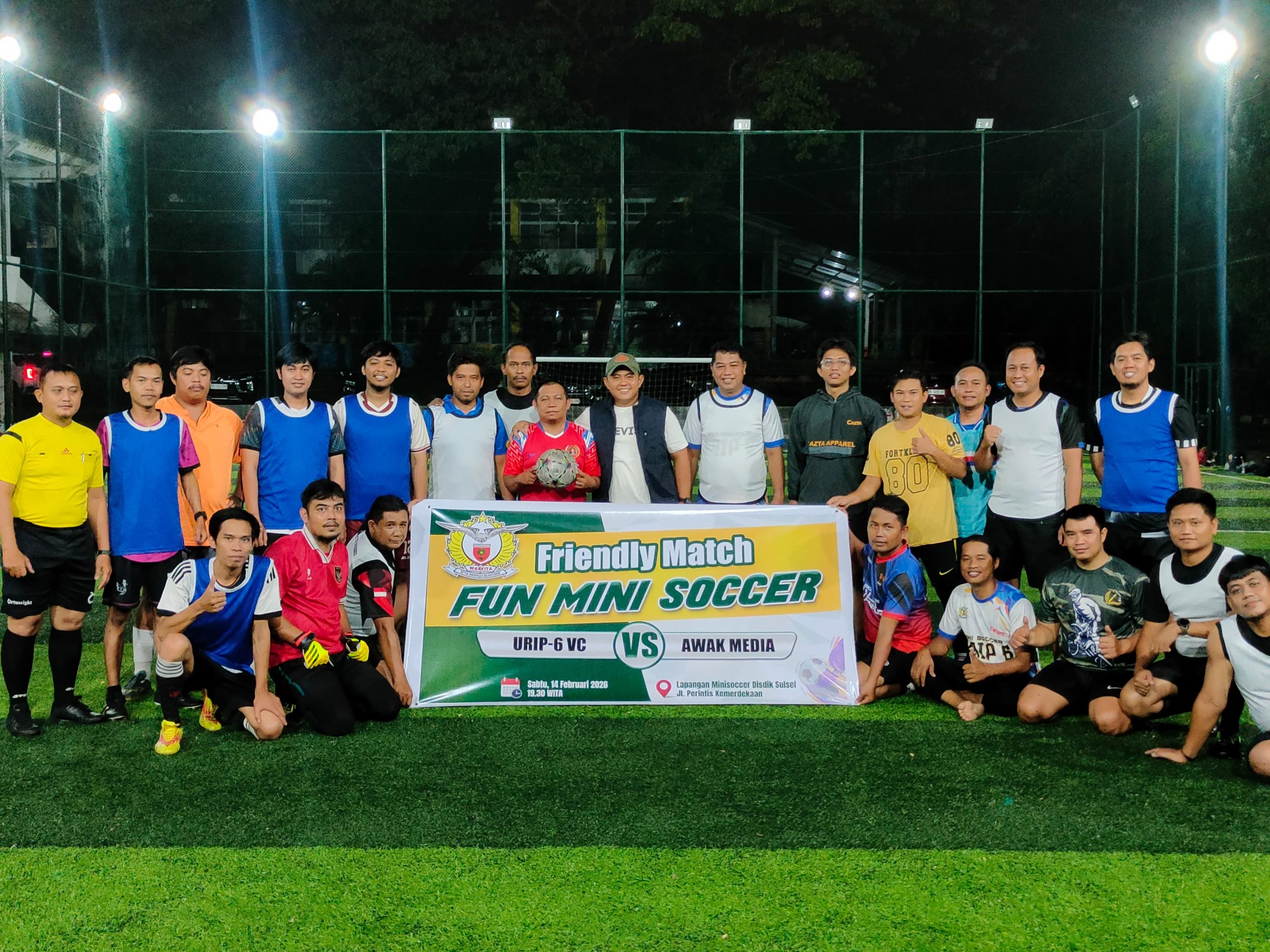 Denintel Kodam Hasanuddin Jalin Sinergi Lewat Friendly Match Mini Soccer Kontra Tim Media Makassar