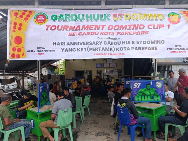 Turnamen Domino Meriahkan HUT ke-1 Gardu Hulk 57 Parepare Berlangsung Sukses