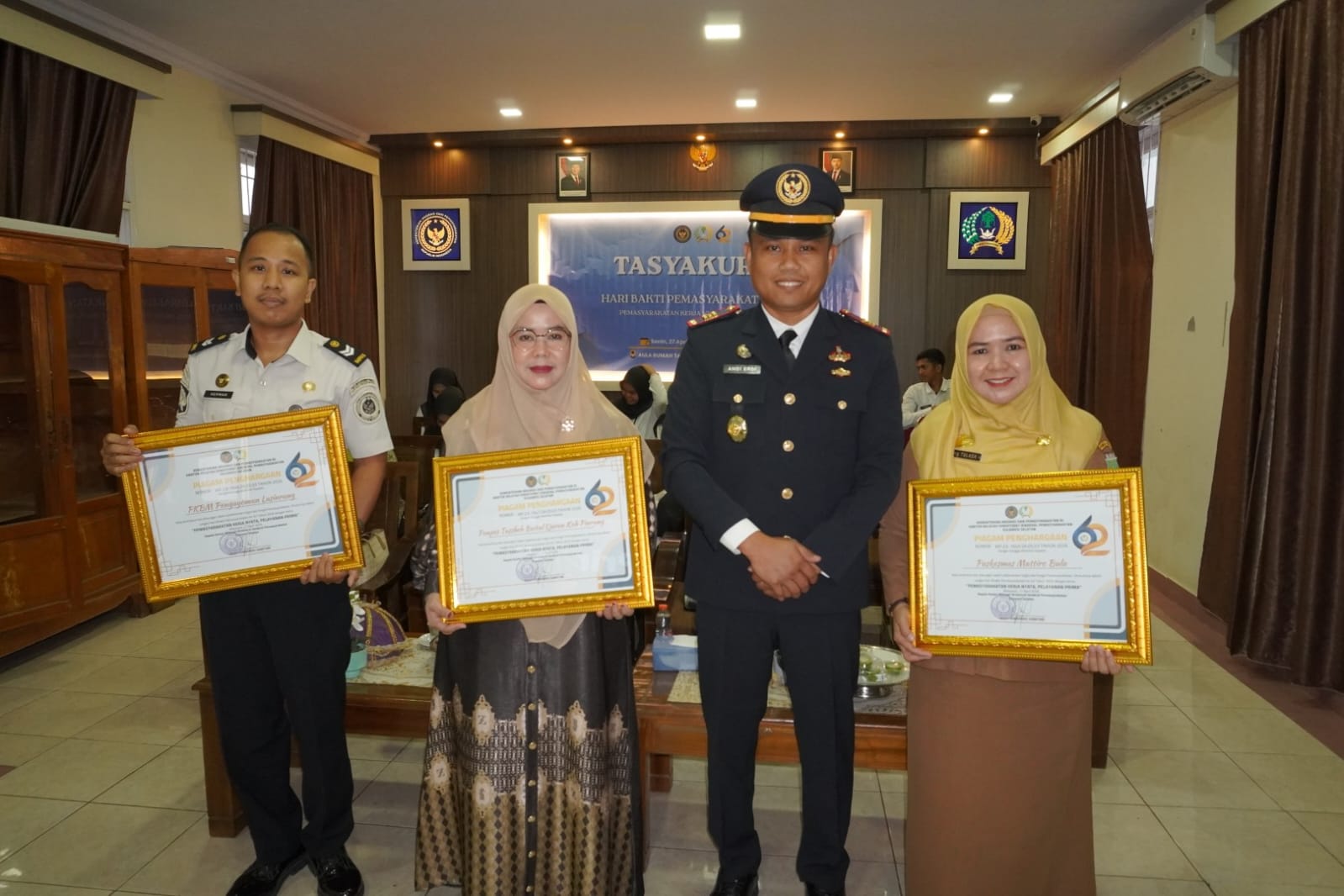 Pemasyarakatan Karya Nyata Pelayanan Prima, Rutan Pinrang Ikuti Tasyakuran Hari Bakti Pemasyarakatan ke-62