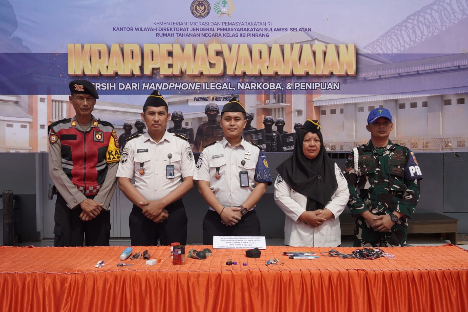 Rutan Pinrang Gelar Apel Ikrar Pemasyarakatan Bersih, Lanjutkan Razia Gabungan dan Tes Urine