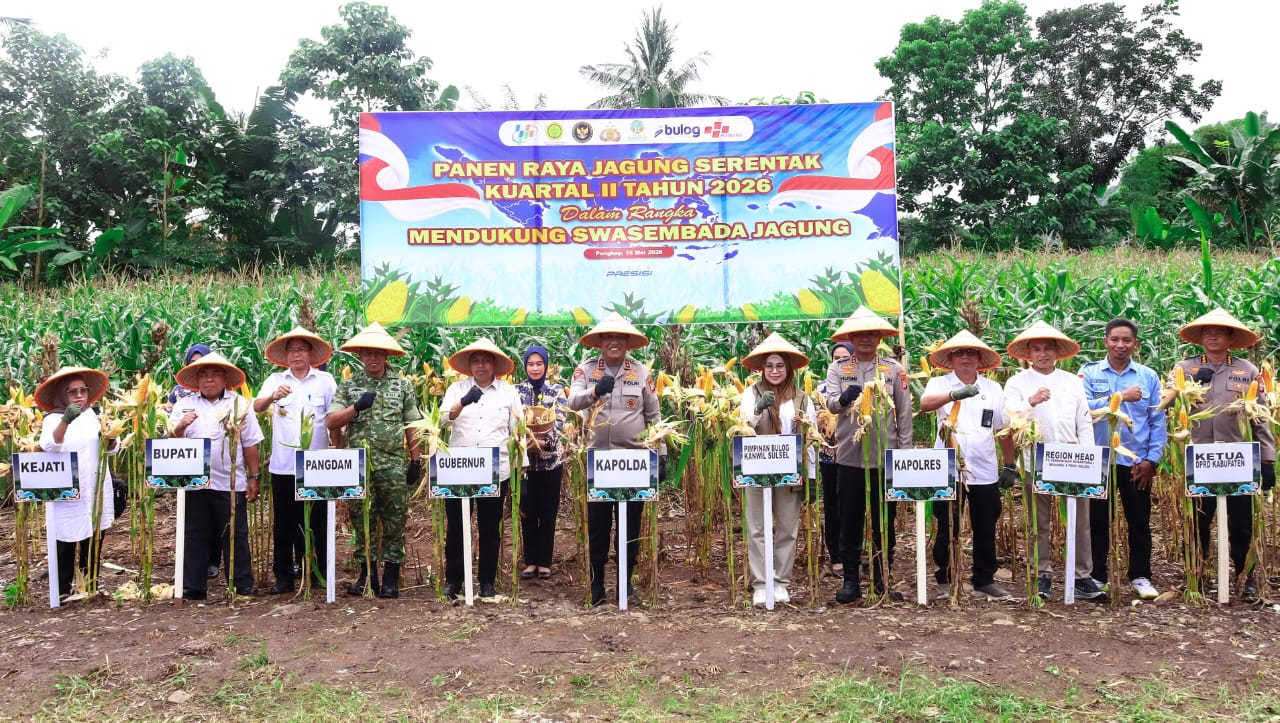 Panen Raya Jagung Serentak, Kapolda Sulsel Dorong Ketahanan Pangan Nasional di Pangkep