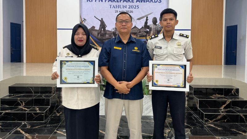 KPPN Parepare Beri Dua Penghargaan ke Rutan Pinrang