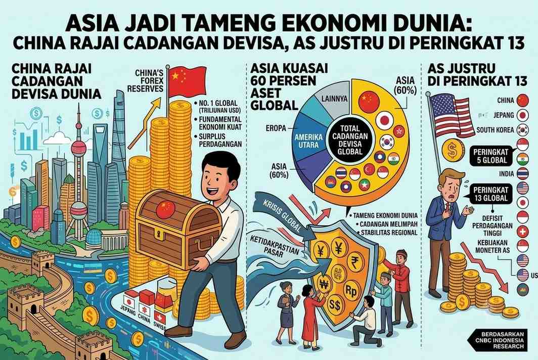 China Rajai Cadangan Devisa Dunia, Asia Kuasai 60 Persen Aset Global, AS Justru di Peringkat 13