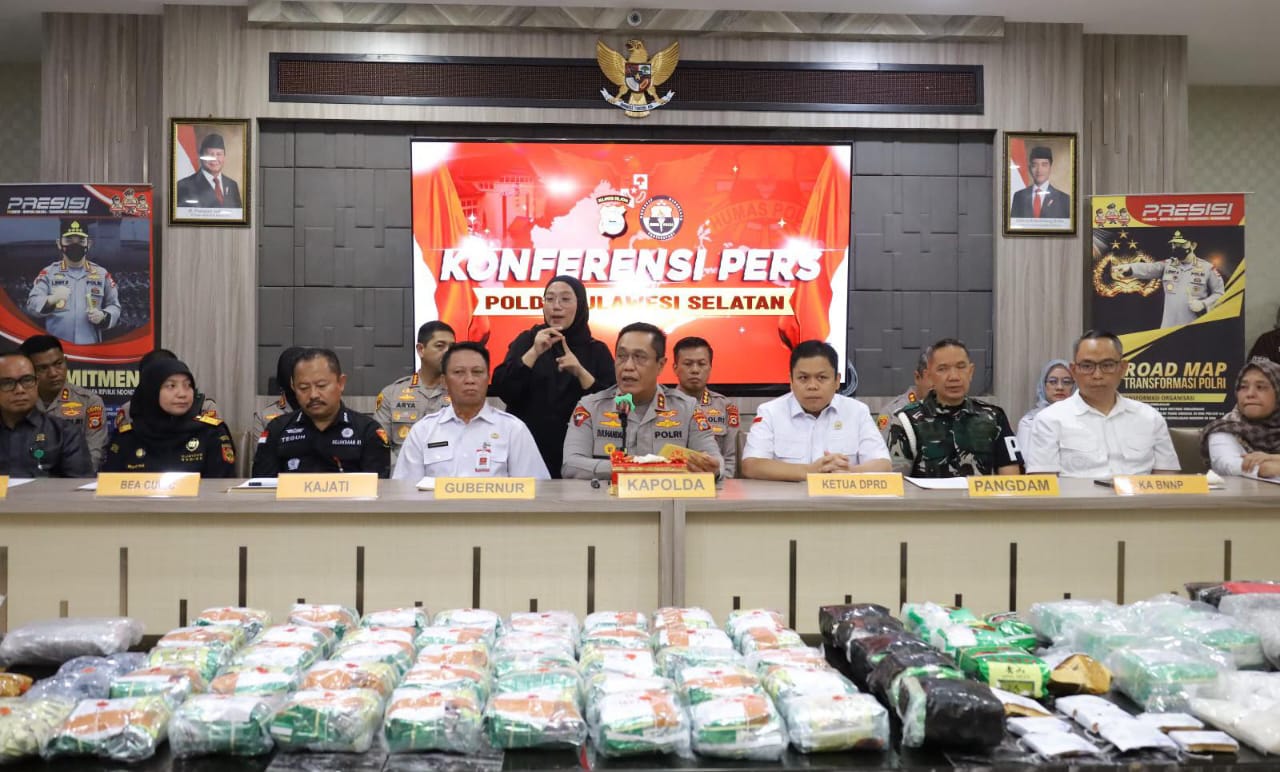 Polda Sulsel Musnahkan Barang Bukti Narkotika Hasil Pengungkapan Jaringan Internasional Periode Januari–Juni 2026