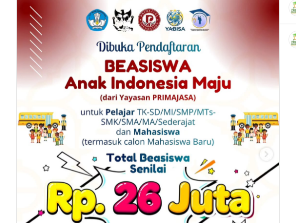 Beasiswa Anak Indonesia Maju 2026 Dibuka, Kesempatan Emas bagi Pelajar Berprestasi