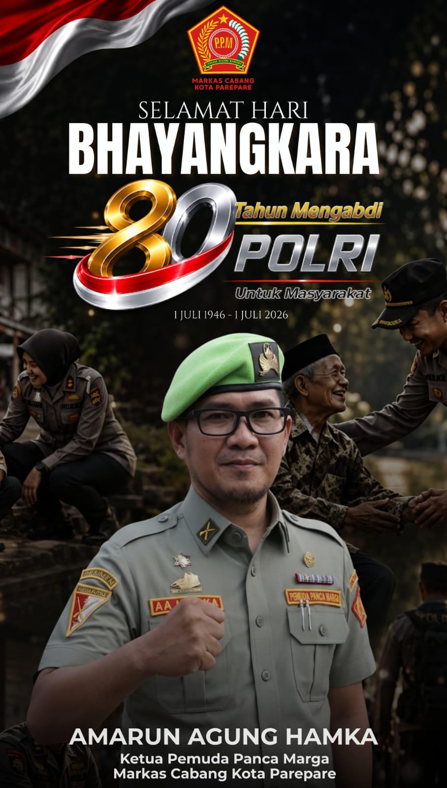 Sambut Hari Bhayangkara, Ketua PPM Parepare Ajak Masyarakat Dukung Polri Wujudkan Kota yang Aman dan Maju
