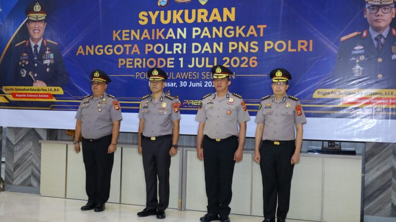 Empat Pejabat Polda Sulsel Naik Pangkat dari AKBP ke Kombes