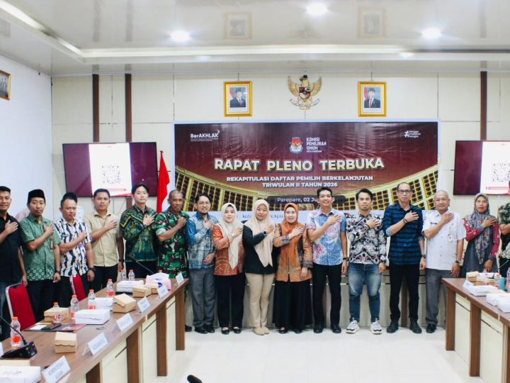 KPU Parepare Tetapkan Rekapitulasi Daftar Pemilih Berkelanjutan Triwulan II Tahun 2026