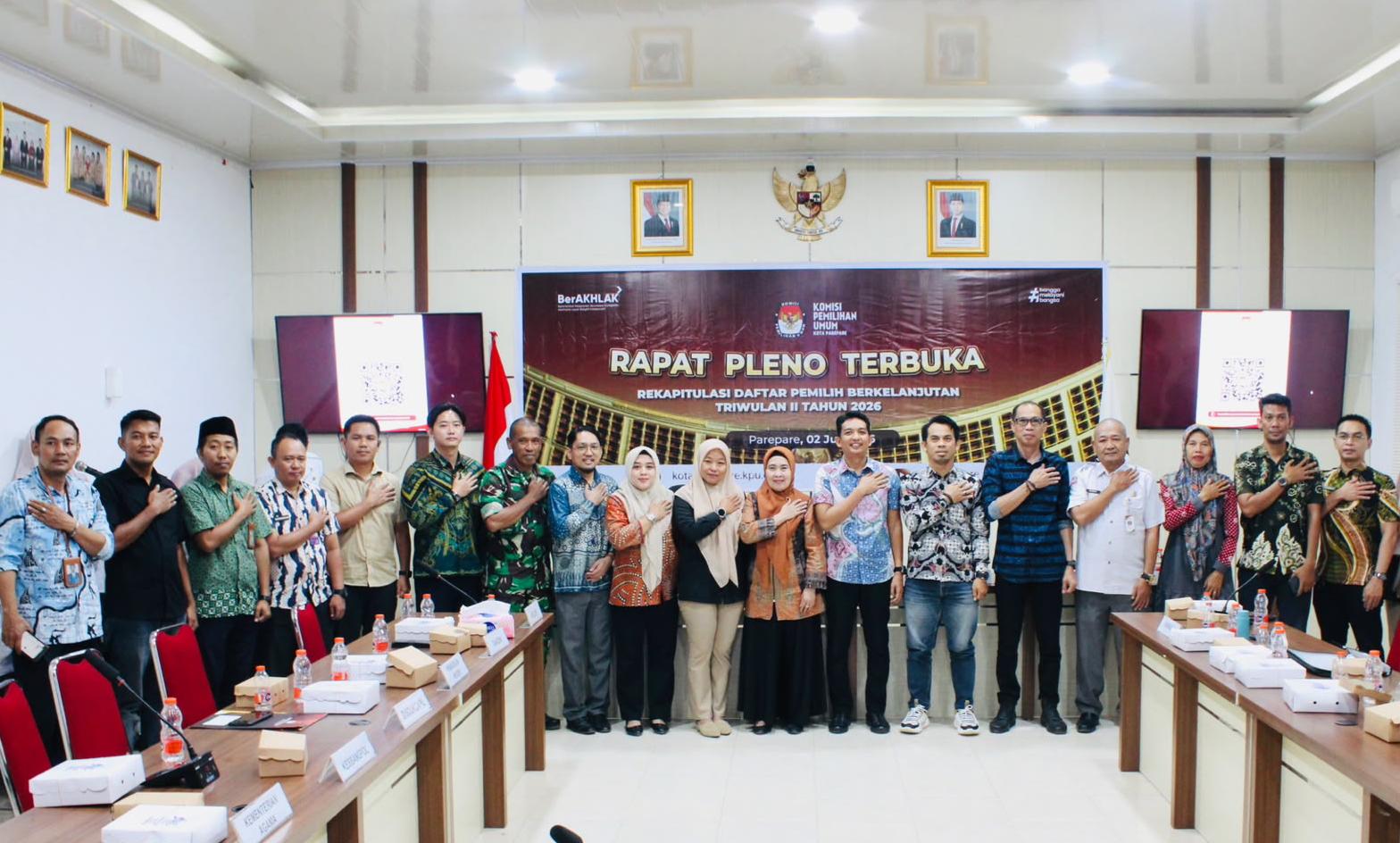 KPU Parepare Tetapkan Rekapitulasi Daftar Pemilih Berkelanjutan Triwulan II Tahun 2026