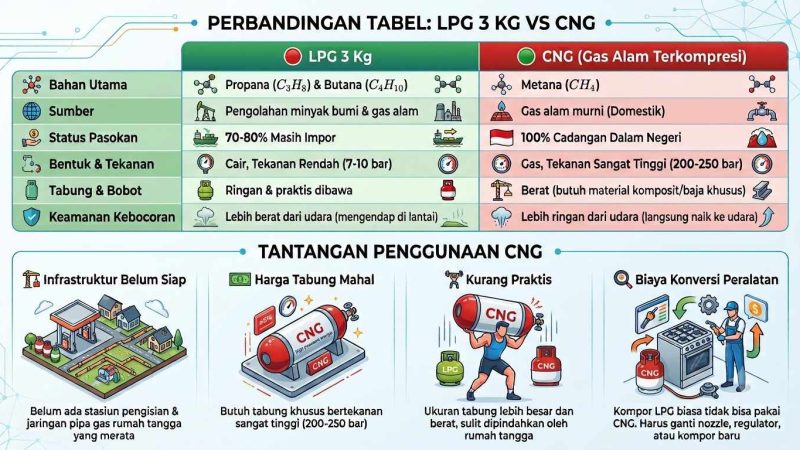 Peneliti Ungkap Risiko Konversi LPG 3 Kg ke CNG, Ancam Ciptakan Ketergantungan Baru