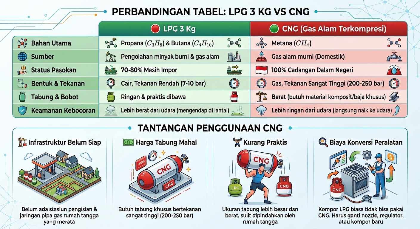 Peneliti Ungkap Risiko Konversi LPG 3 Kg ke CNG, Ancam Ciptakan Ketergantungan Baru