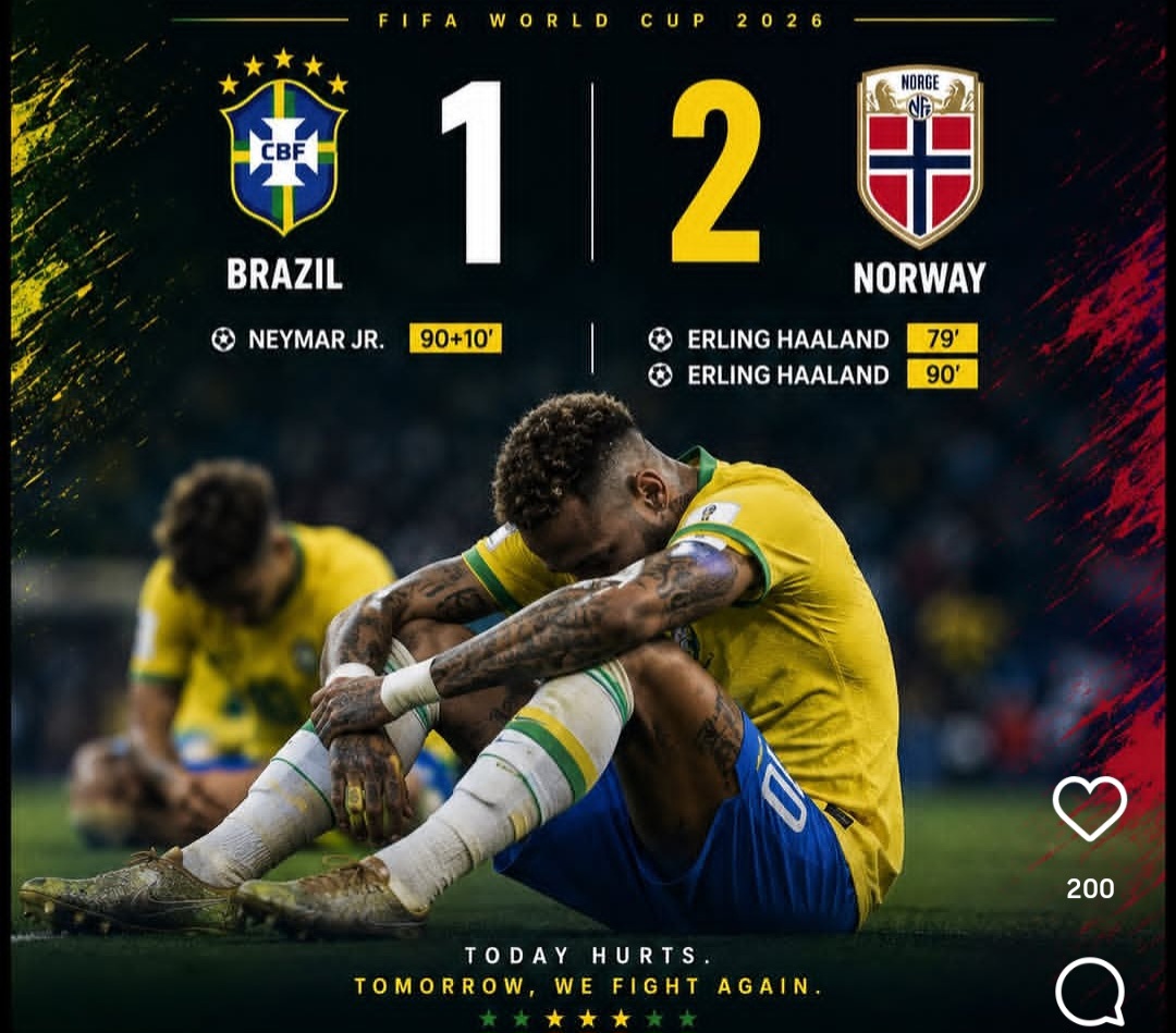 Brasil Tersingkir! Norwegia Kejutkan Samba dengan Kemenangan 2-1 di Piala Dunia 2026