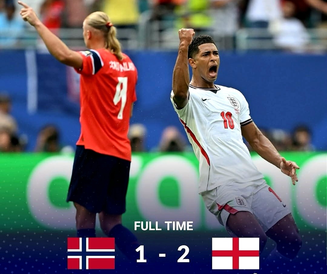 Sempat Tertinggal, Inggris Bangkit! Bellingham Cetak Brace dan Kirim Norwegia Pulang